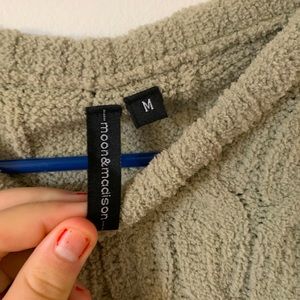 cropped green sweater